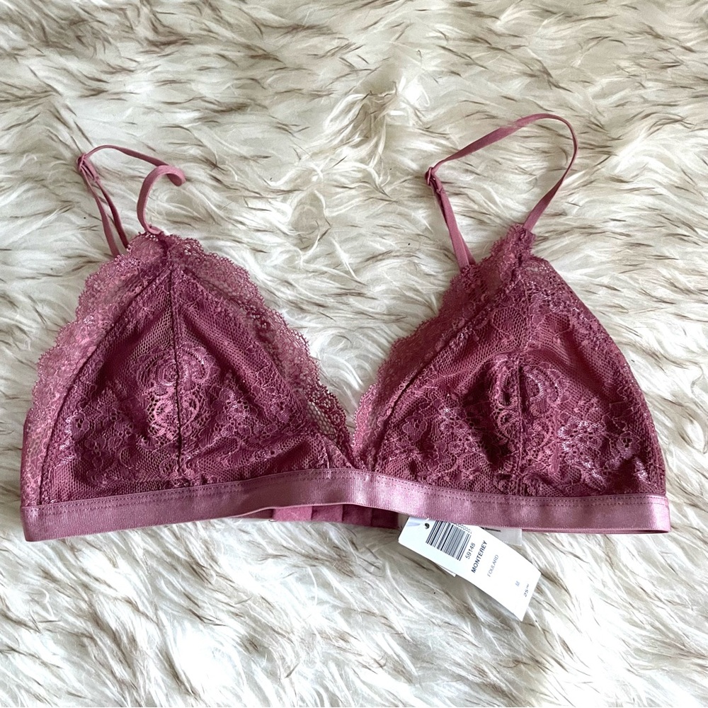 BNWT Aritzia Talula dusty rose lace bralette, size M